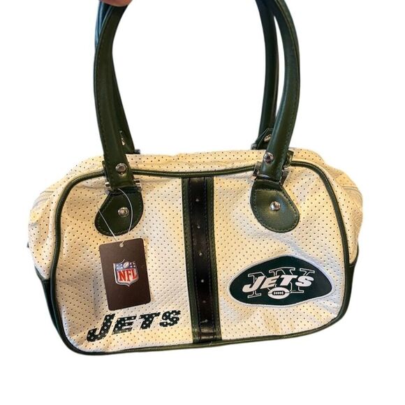 NFL Handbags - New York Jets NFL Bowler Handbag Green & White Football Fan Gear